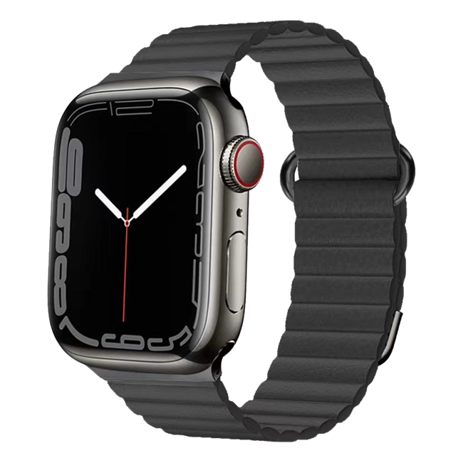 Dây da Apple Watch mặt 42 - 45mm ROCKROSE Lux Đen - Chính hãng VN