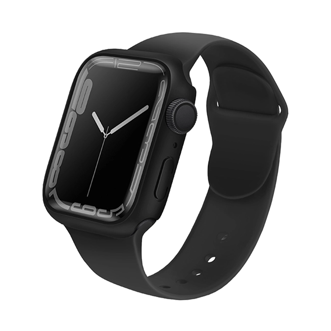 Ốp kính cường lực bảo vệ Apple Watch 41mm UniQ Legion Đen - Chính hãng VN