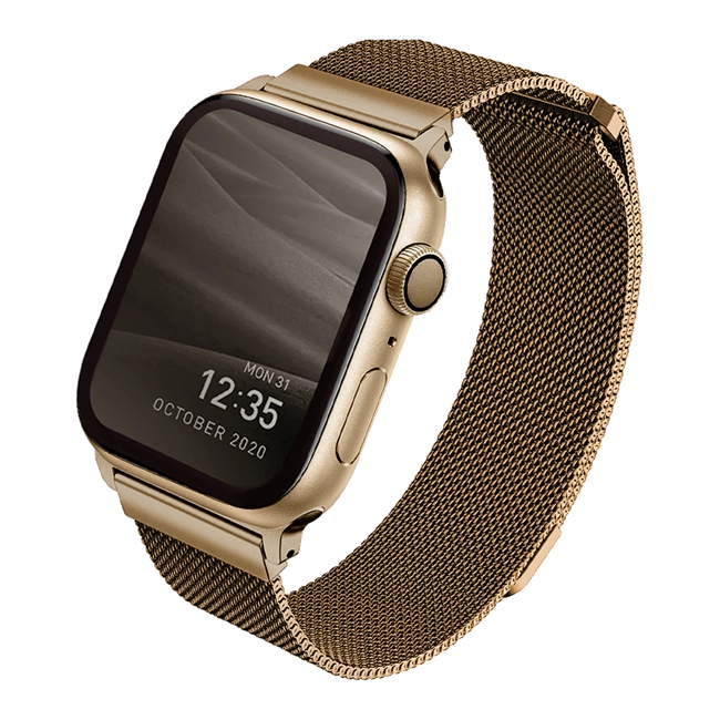 Dây thép không gỉ Apple Watch 44mm UniQ Dante Mesh Steel - Chính hãng VN