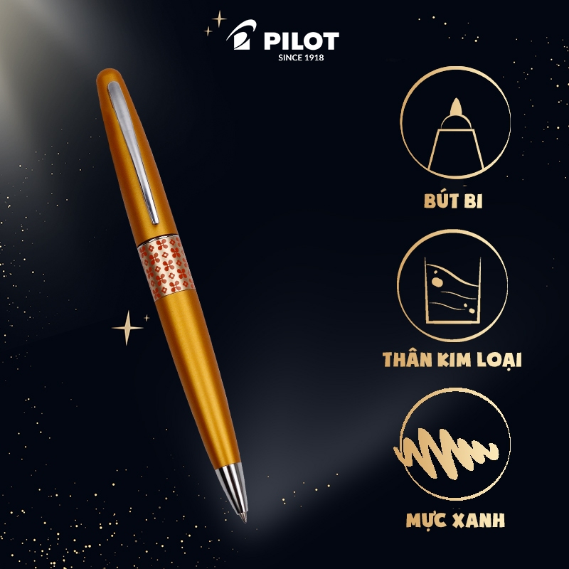 Bút ký Pilot Mr Retro Pop mực xanh (Thân Flowers) BP-MR3-F-FL-L