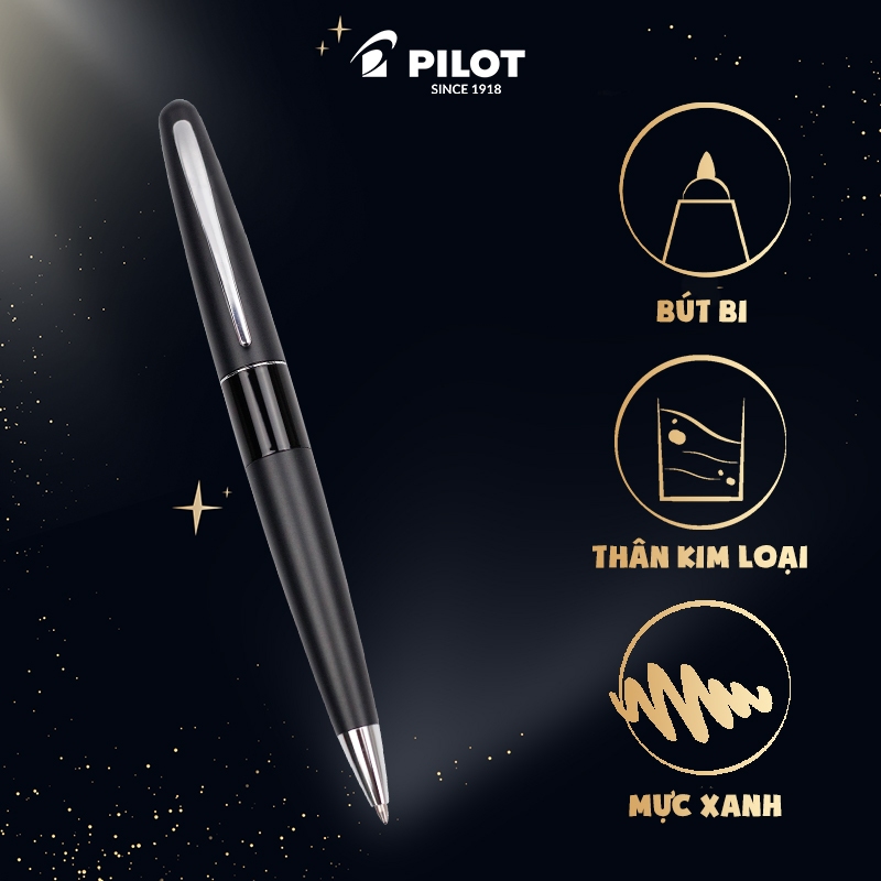 Bút bi ký Pilot BP-MR1-M-BP-L mực xanh (Thân Black) tip 1.0mm