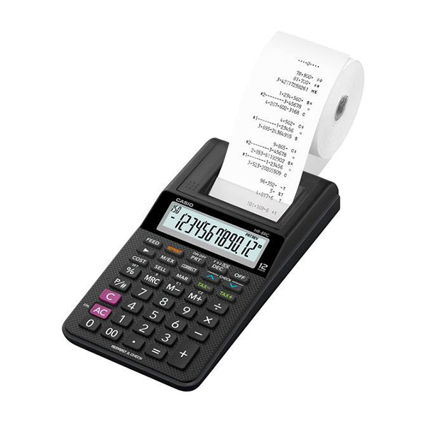 Máy Tính In Chính Hãng CASIO HR-8RC-BK