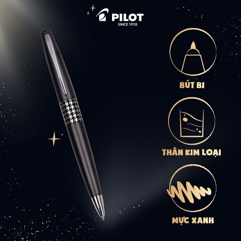 Bút bi ký Pilot Mr3 Retro Pop mực xanh (Thân Houndstooth) BP-MR3-F-HT-L